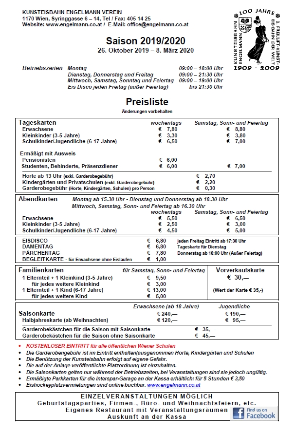 Preise Und Offnungszeiten